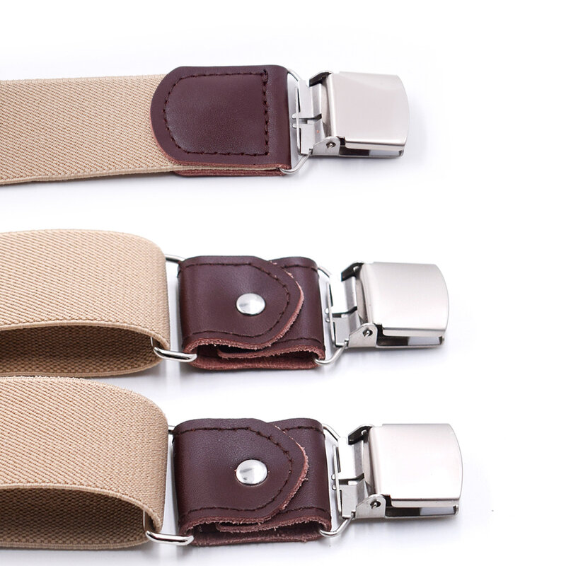 Men's Suspenders Casual Clips Braces Leather Suspensor Adjustable Belt Strap Bretelles Vintage Mens Suspender For Skirt With Box