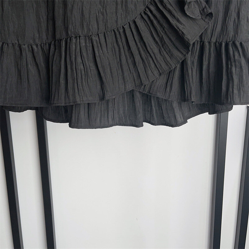 Женская юбка с разрезом, летняя повседневная универсальная юбка 2024