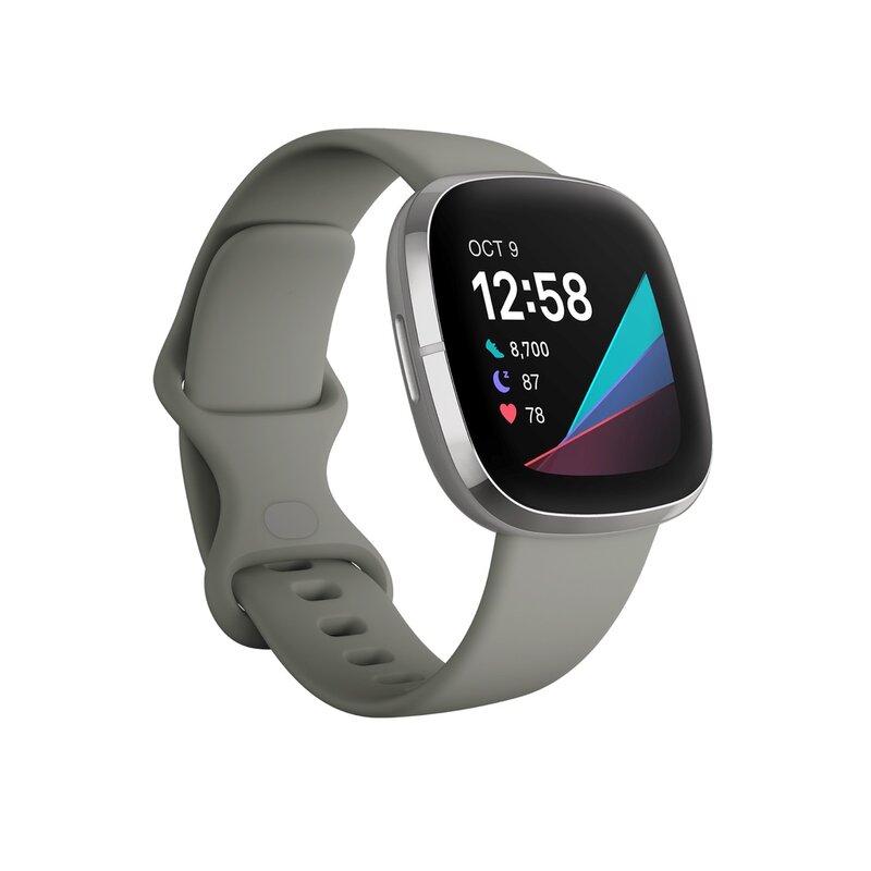 Fitbit Sense GPS Smartwatch eingebautes amoled Display, GPS-Tracking, Stress erkennung & Tracking