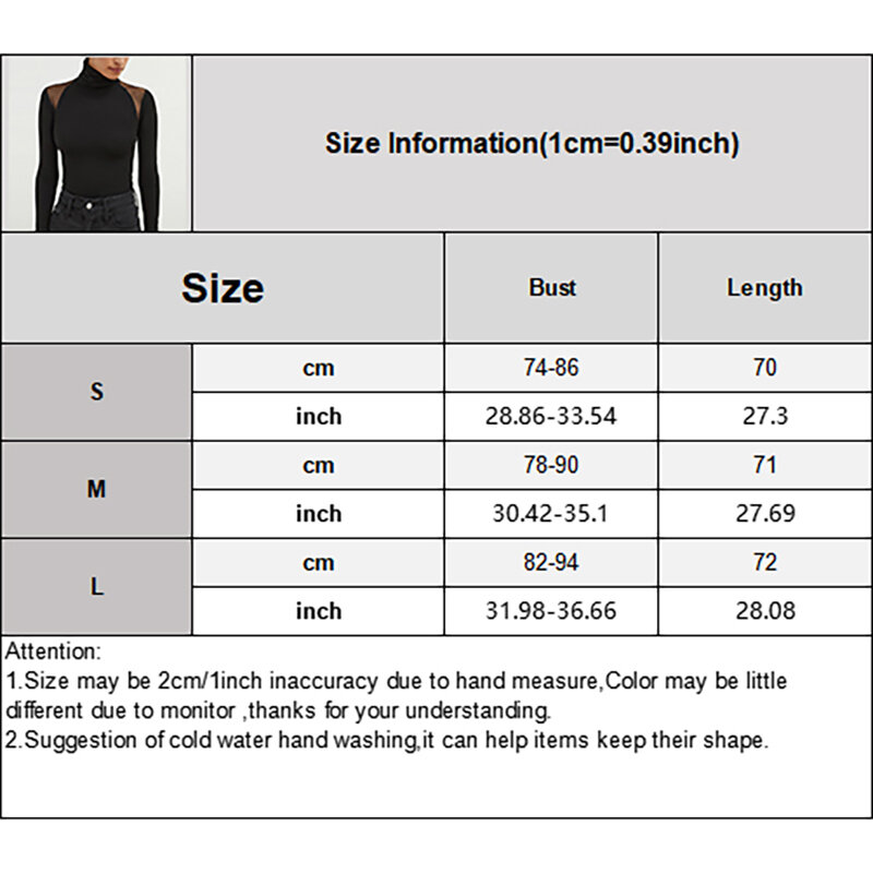 Women's New High Neck Long Sleeve Mesh Patchwork Slim Fit Stretch Sexy Fashion Jumpsuit Bodysuits