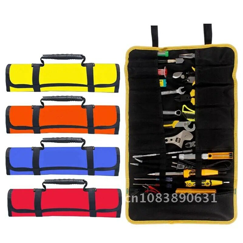 Portable Tools Pouch Case Organizer, Suporte multifunções, Oxford Cloth Wrench Bag, Folding Tool Roll-up Bag, Bolso de armazenamento