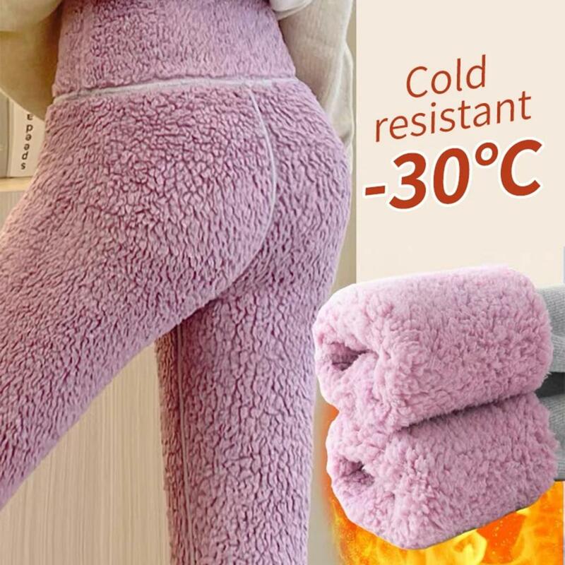 Wysoka rozciągliwość spodnie damskie pluszowe zagęszczone zimowe legginsy odporne na wysoki stan do kostek spodnie do jogi dla kobiet