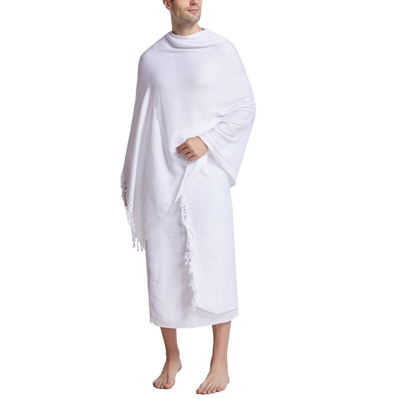 Ihram Towel Set for Umrah and Hajj Clothes Muslim Men Prayer Towel Islamic Ramadan