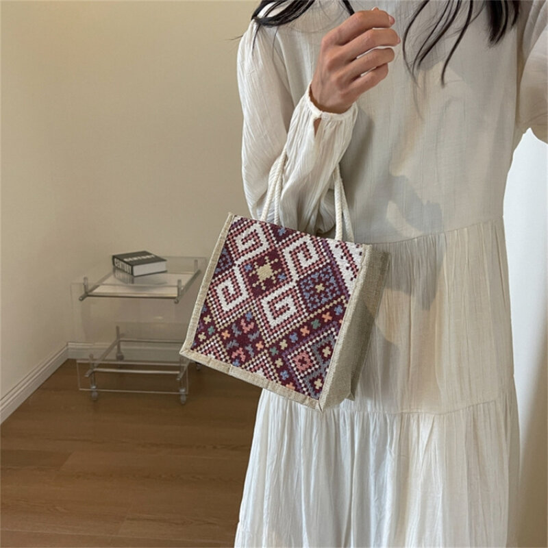 Segeltuch taschen für Frauen Umhängetasche Retro Casual Tote Handtaschen ethnischen Stil große Kapazität Handtaschen japanischen Stil Studenten tasche