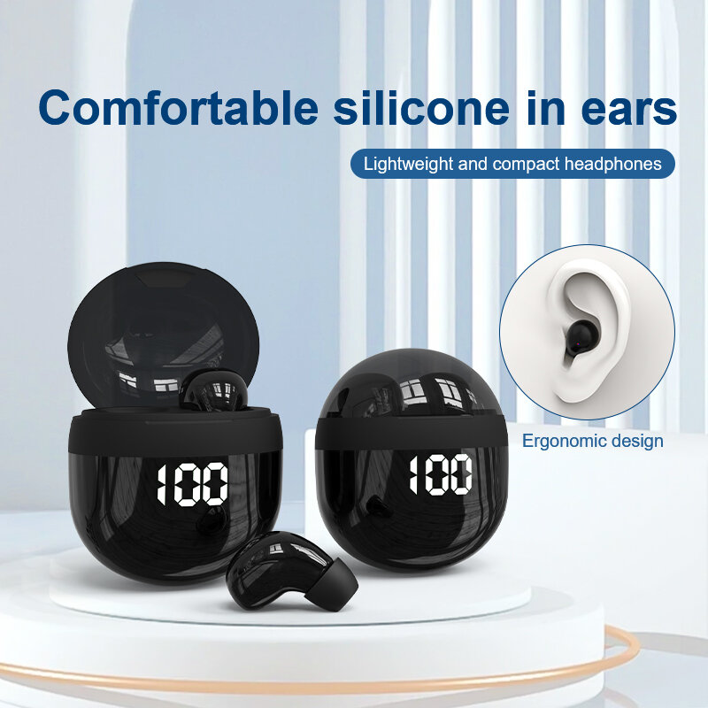 Sk18 Superbass-Ohrhörer, drahtloses Bluetooth-Headset mit Mikrofon-Smart-Touch-Kopfhörern und unsichtbaren Mini-Ohrhörern zur Geräusch reduzierung