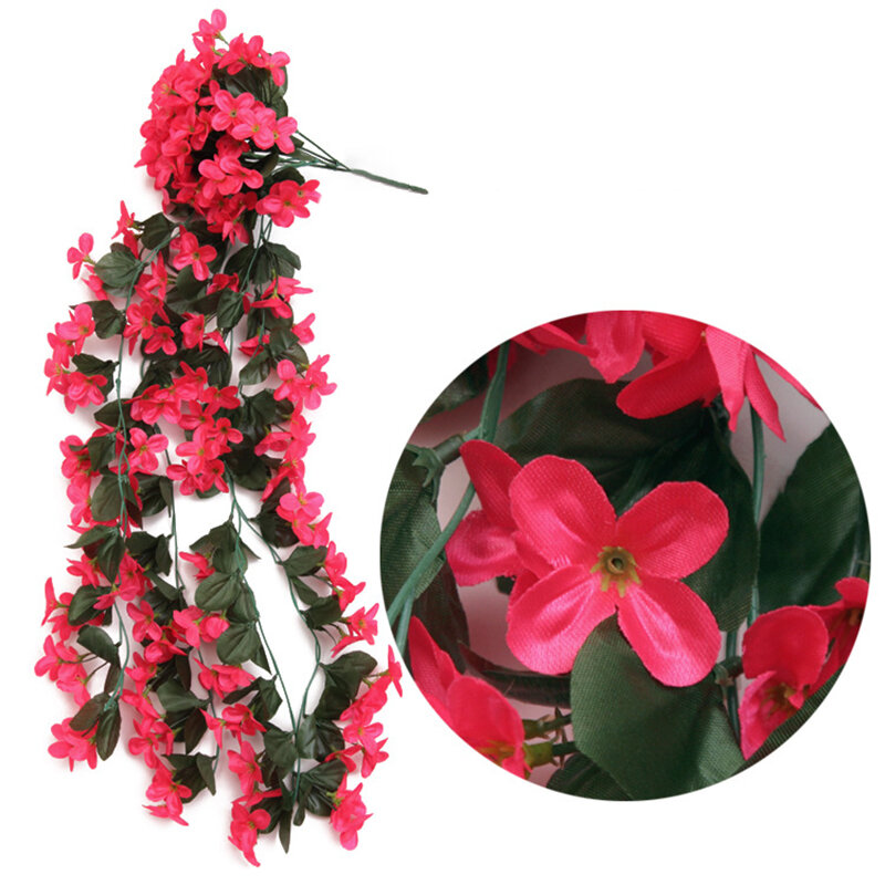Flor Artificial de Orquídea, decoración de boda, Rosa falsa, guirnalda de Navidad, cesta colgante de pared de jardín