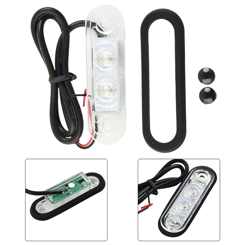 자동차 LED 후면 브레이크 램프 마커 조명, 먼지 방수, 자동차 테일 브레이크 정지, 주행 방향 지시등, 흰색, 12 V, 24V, 1 개