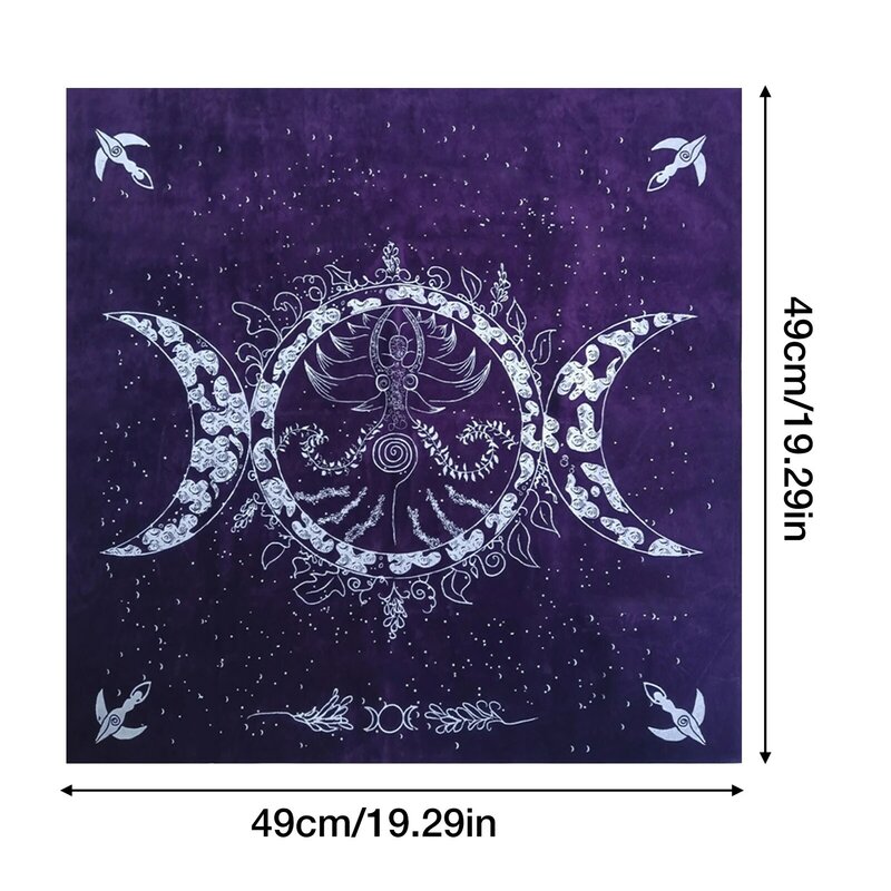 Altar Tarot Cloth Moon Star Phases Astrology Tarot Cards Divination Special Tablecloth Velvet 19X19in Tarot Tablecloth