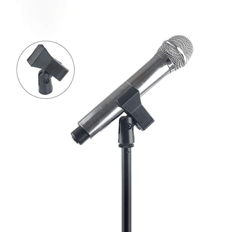 Grampo plástico durável do grampo do microfone, suporte portátil sem fio, suporte do adaptador, microfone do fio, suporte giratório