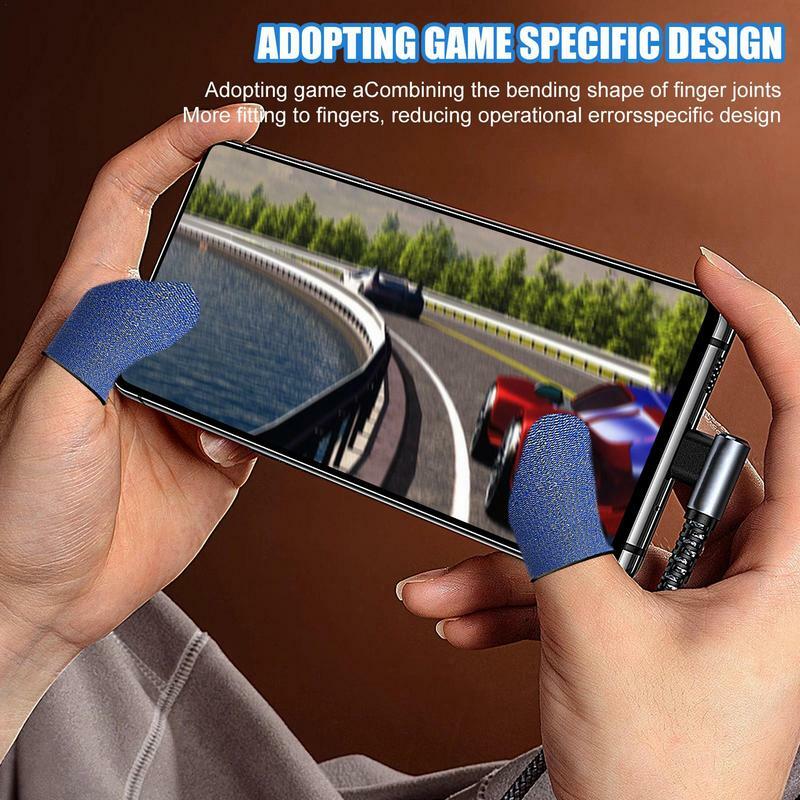 Mobile Game Finger Sleeve 2PCS Breathable Carbon Fiber Finger Sleeves Comfortable Game Finger Sleeves for Enhance Finger