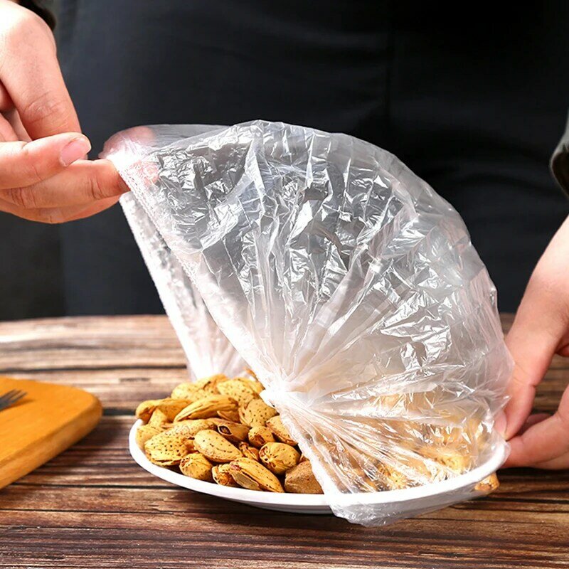 Disposable Food Storage Cover Elastic Fresh Food Covers Stretch Wrap Bowl Dish Food Cover Fresh Keeping Plastic Bags Shower Cap