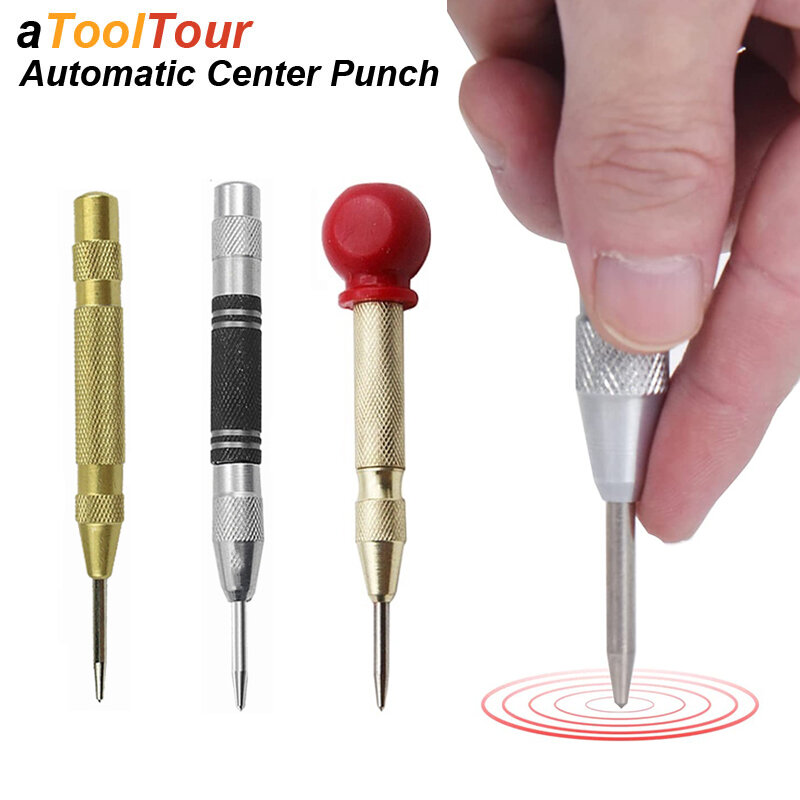 Automatic Center Punch Kerner Woodworking Metal Puncher Steel Hole Self Pin Mark Spring Loaded Dent Marker Hand Tool Carpenter
