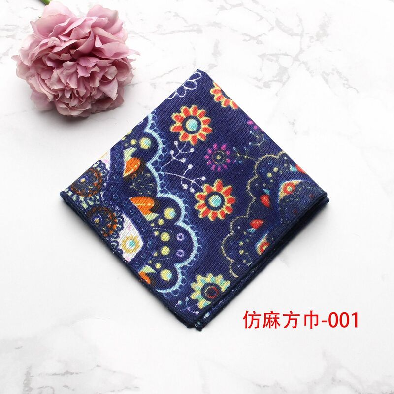 Pañuelo Floral colorido de algodón para hombre y mujer, pañuelo cuadrado de bolsillo para fiesta, accesorio de pajarita para esmoquin, 24cm