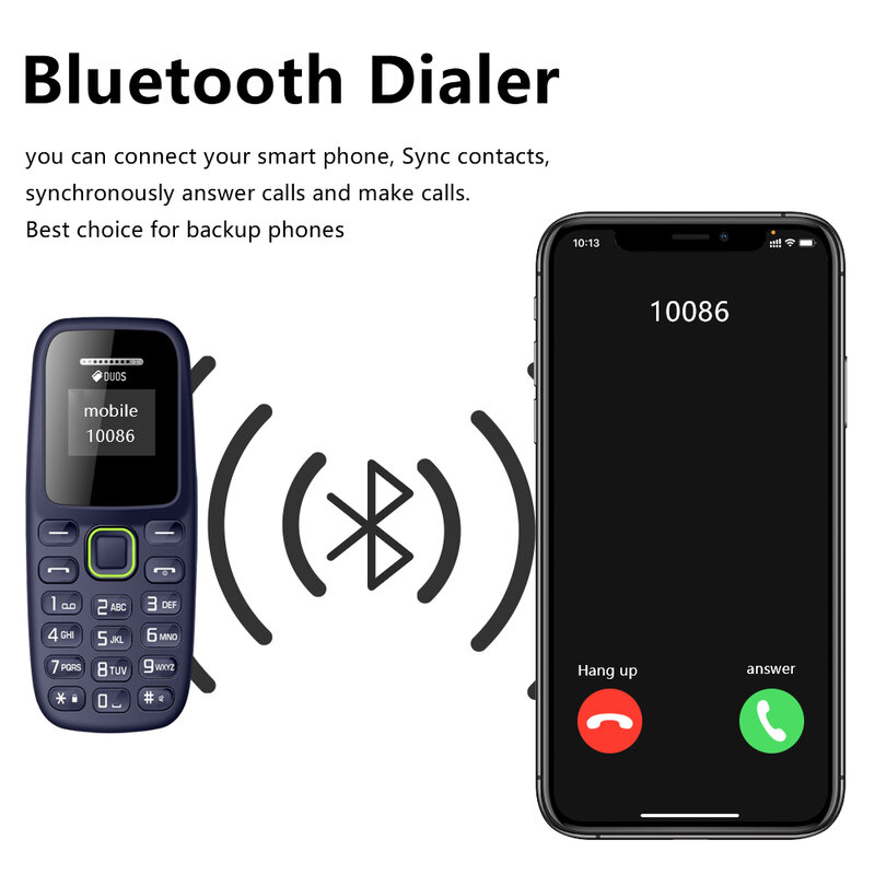 BM310 Super Mini telefon komórkowy GSM podwójna karta SIM lekki budzik czarna lista przenośnych słuchawek Bluetooth przycisk telefonu komórkowego