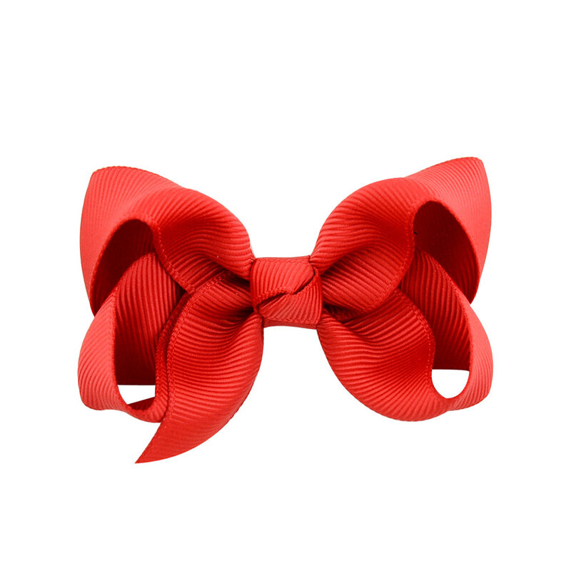 3/4/6/8inch bows Boutique Grosgrain Ribbon Pinwheel  Hair Bows Alligator Clips For Babies Toddlers Teens