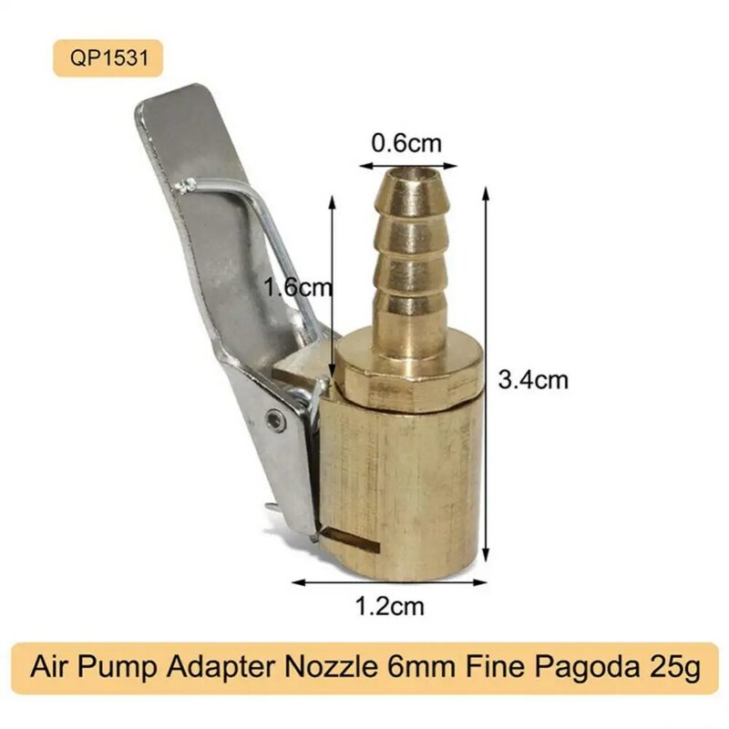 1pc  Portable Car Air Pump Connector Metal Copper Brass Suction Cup  Thread Nozzle Adapter Fast Conversion Clip-on Adapter