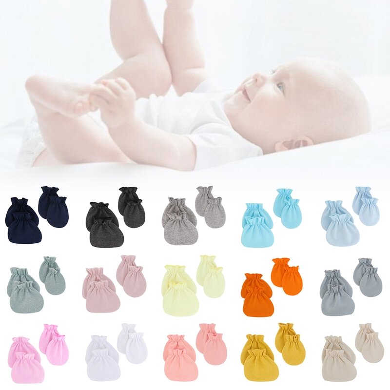 قفازات مضادة للخدش أغطية القدم قفازات حماية اليد لا خدش قفازات الجوارب مجموعة للأطفال الرضع من 0 إلى 12 شهرًا هدايا الأطفال G99C