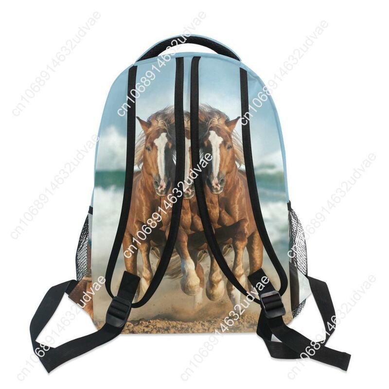 Zaini impermeabili per borse da scuola per ragazzi borse da scuola con stampa di cavalli per ragazze zaino per Laptop per adolescenti notizie zainetto