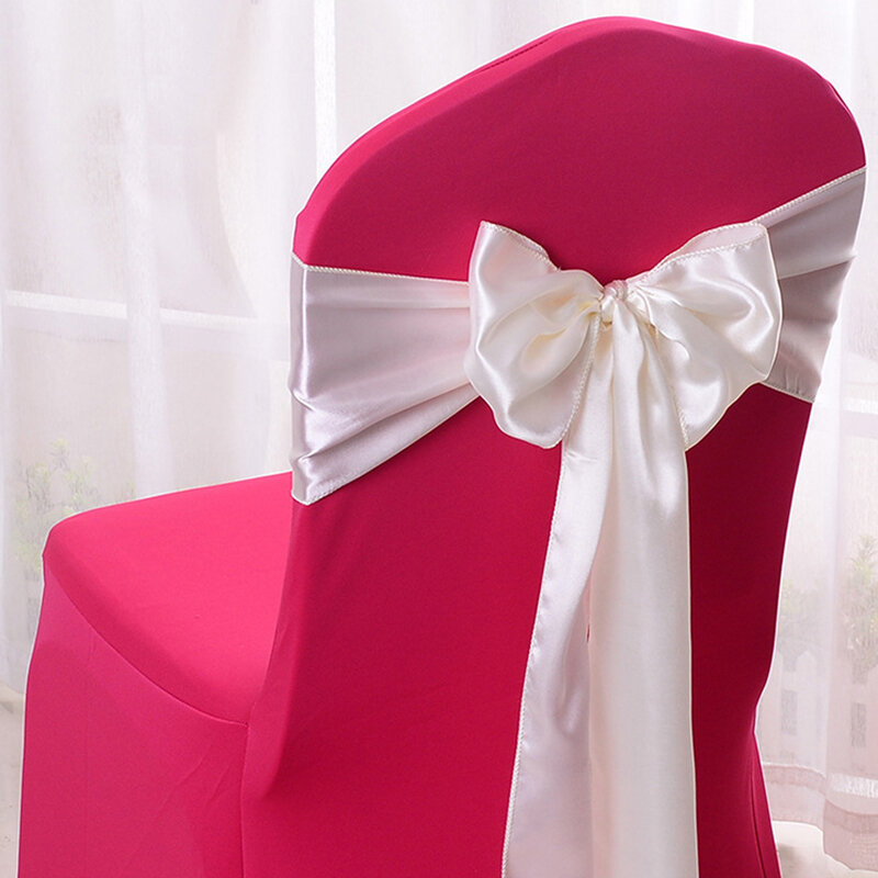 10/100pcs Satin Chair Bow Sashes Wedding Chair Knots Ribbon Butterfly Ties For Party Event Hotel Banquet Home Decoration