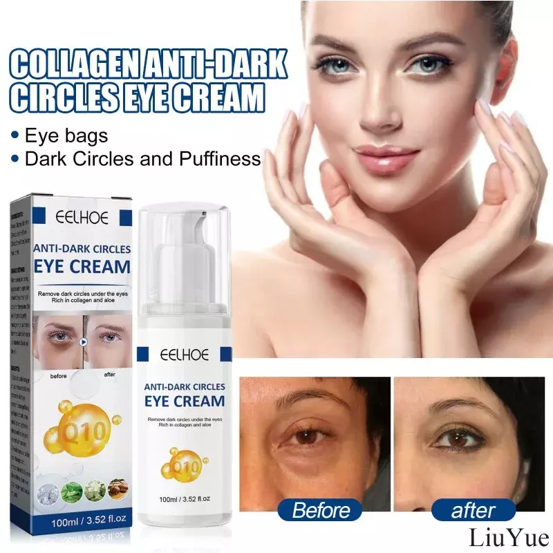 Colágeno Anti-Rugas Eye Cream, Fade Fine Lines, Soro de círculos escuros, Remover sacos de olho, Puffiness, Anti-Envelhecimento, Firmando, Cuidado