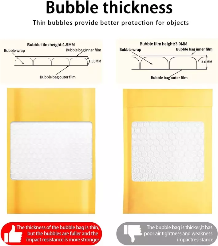 Sacchetto di imballaggio busta a bolle di carta autosigillante che invia sacchetti di imballaggio per l'imballaggio di buste da 100 pezzi forniture di pacchetti di spedizione