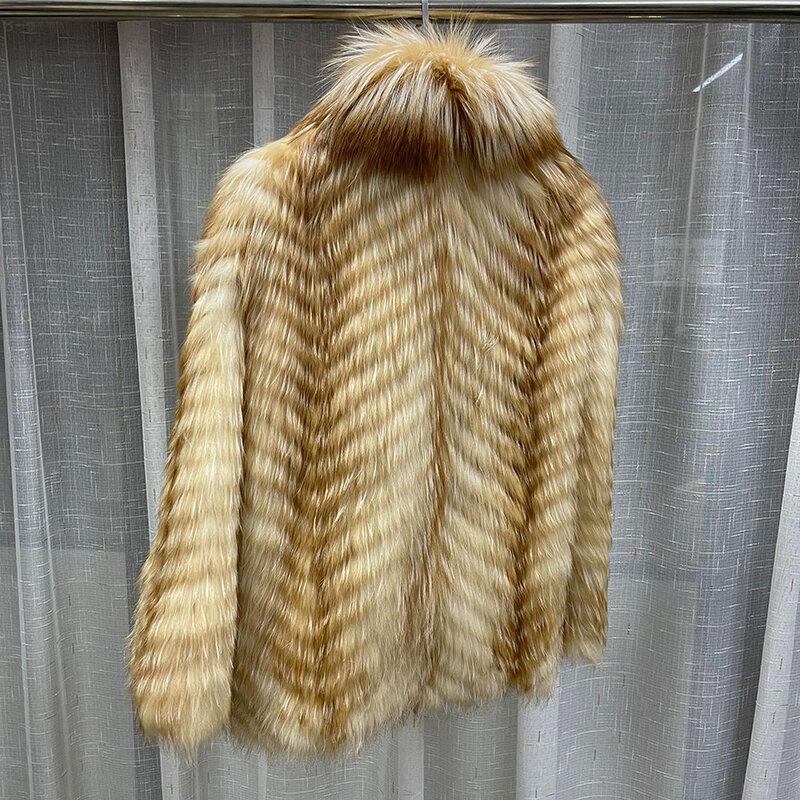 Wysokiej jakości zimowy ciepły damski płaszcz 100% futro naturalne lisa kurtka płaszcze z prawdziwego futra z lisów nowy styl damski futrzany płaszcz GT6255