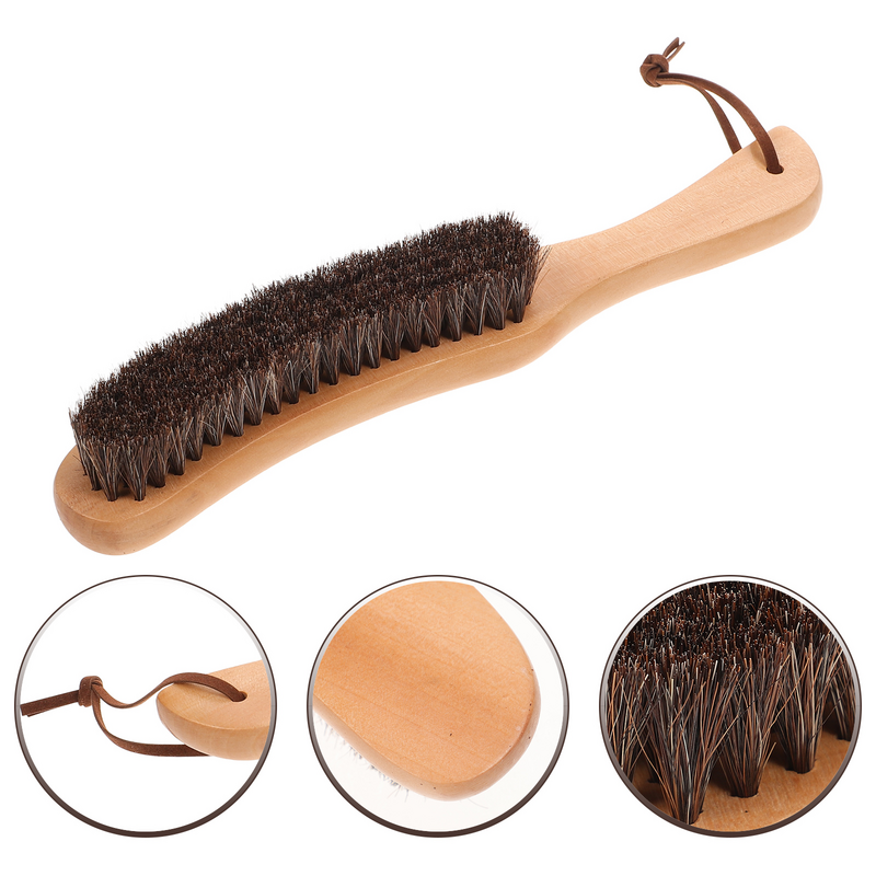 Horsehair Duster Wooden Handle Brush Sweeping Cleaner Hand Broom Bench Brush for Furniture Clothes Coat Suit Cleaning Car