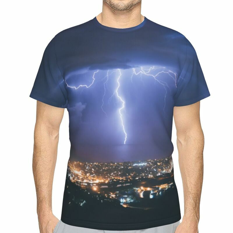 T-shirt manches courtes pour hommes, estival et respirant, avec impression 3D de pluie audacieuses, mode décontractée, haut de rue, Y2K