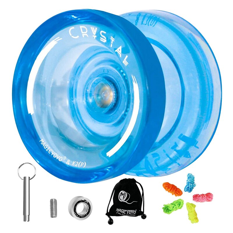 K2 plus Crystal Responsive Yoyo,Dual Yo-Yo mit Ersatz nicht ansprechbar für Intermediate, blau