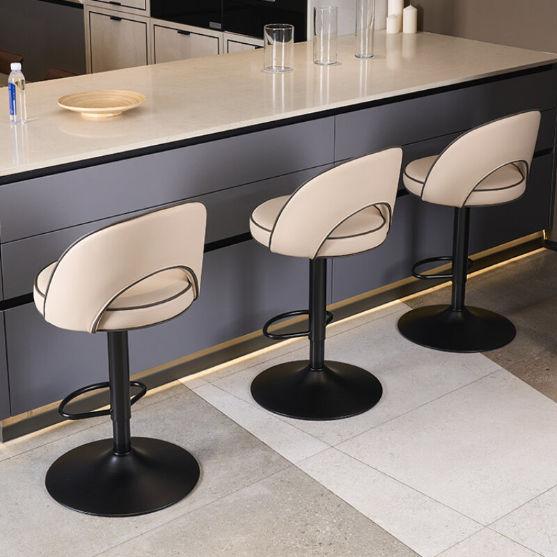 Дизайнерские современные барные стулья, нордическая комфортная Поворотная табуретка высокого качества, регулируемая барная мебель