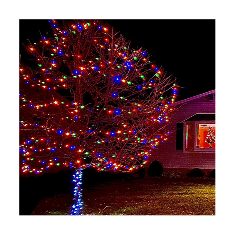 Luces LED coloridas con Control remoto, luces portátiles impermeables para Halloween y Navidad, luces para árboles con enchufe estadounidense