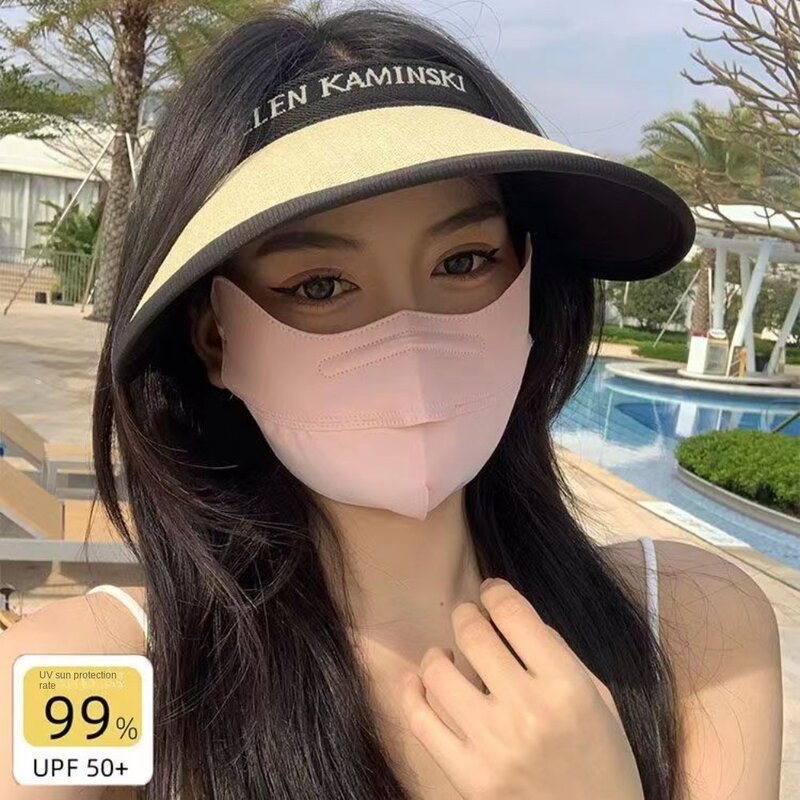 Maschera di seta di ghiaccio Anti-uv vendita calda maschera di protezione solare traspirante maschera Anti-sole Unisex