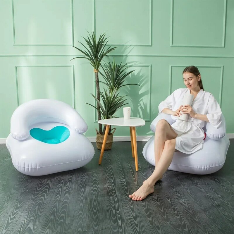 Canapé Inclinable Gonflable en PVC avec Cœur d'Amour, Chaise de Loisirs Simple avec Dossier Floqué