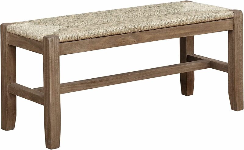 Alaterre Furniture Newport 40 "bangku kayu dengan Rush kursi