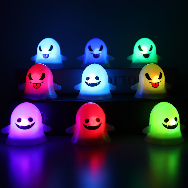 할로윈 미니 LED 조명, 공포 화이트 유령 야간 조명 펜던트, 홈 테이블 램프 장식, 할로윈 파티 소품 장식