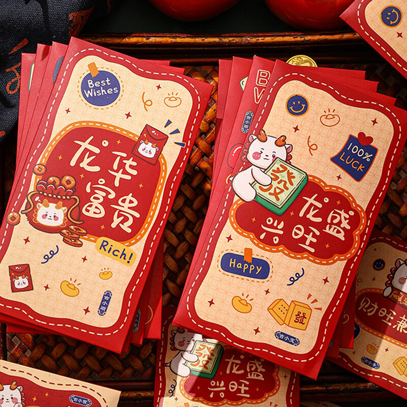 Nowy rok czerwona koperta czerwona koperta tradycyjny festiwal czerwona koperta rok Dragon Spring Festival