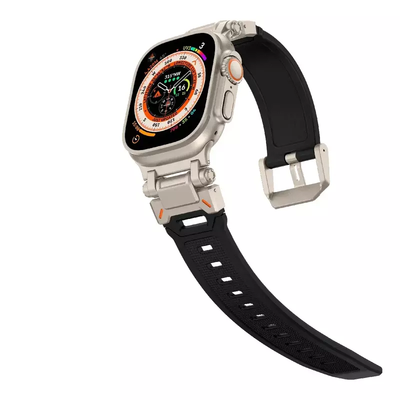 Correa deportiva de TPU para Apple Watch, banda de silicona de Color titanio para iWatch9, 8, SE, 7, 6, 4, 5, 3, 2, 1, 9, 45mm, Ultra 2, 49MM, 44mm, 42mm