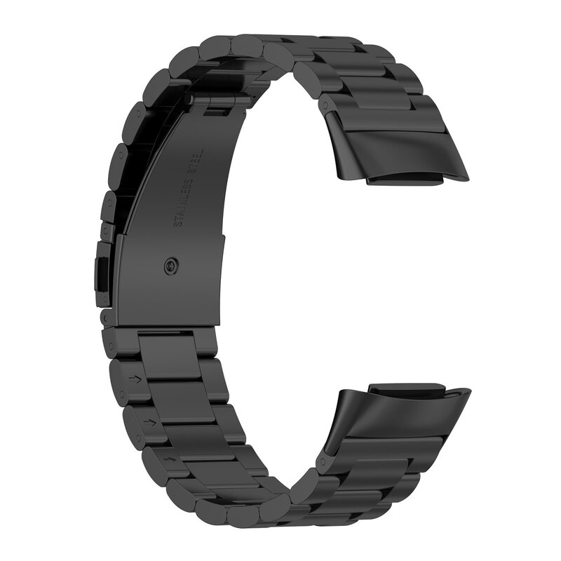 Pulseira de aço inoxidável para Fitbit Charge 5 e 6, pulseira de metal, pulseira ajustável