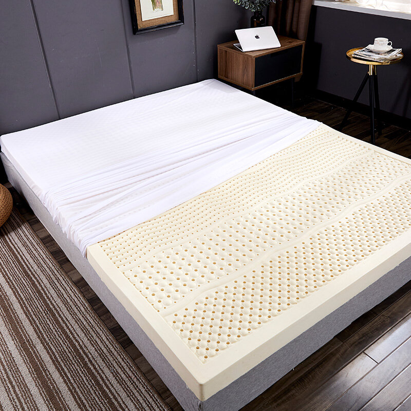 Colchón de látex 100% natural de Tailandia con funda, colchón puro de goma natural de 1,8 m, cama de 2,0 m, alfombrillas gruesas para el dormitorio del hogar