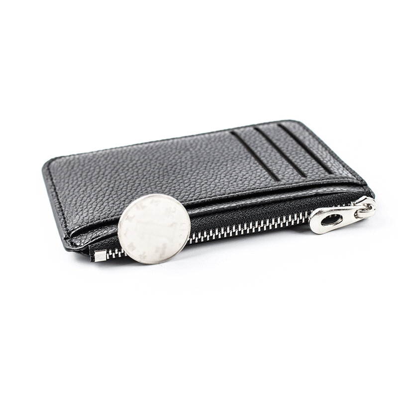 Ultra-thin PU Leather Credit Card Holder Portable Small Wallet 9 Slots Bussiness Bank Card Case Solid Coin Purse For Women Men