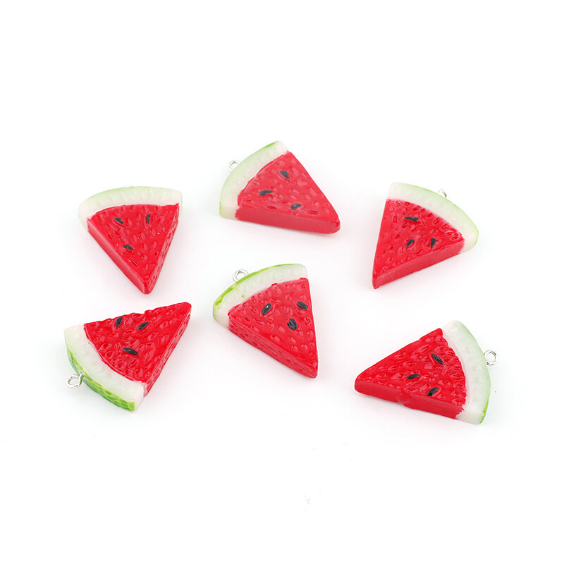 10pcs/lot resin fruit watermelon charms pendant for necklace bracelet earring Diy jewelry making accessories keychain findings