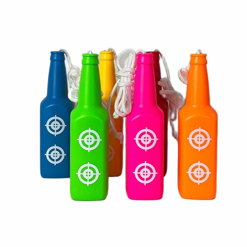 Botol tembak bentuk botol bir permukaan persegi ABS berbagai warna dengan tali