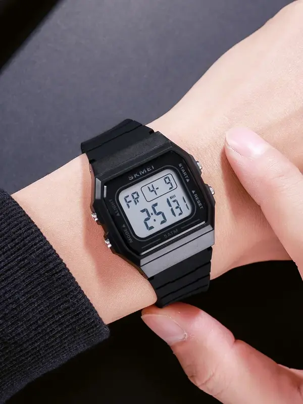 SKMEI elektroniczny zegarek 1683 studentka elektroniczna prosta wodoodporny zegarek LED zegarek dla pary męska i damska