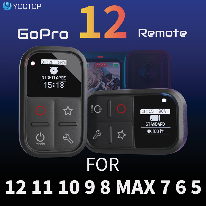 Fernbedienung für Gopro 12 11 10 9 8 max 7 schwarz 6 5 mit oled Bildschirm und Farb anzeige Fernbedienung für hero11 hero12 gopro 10