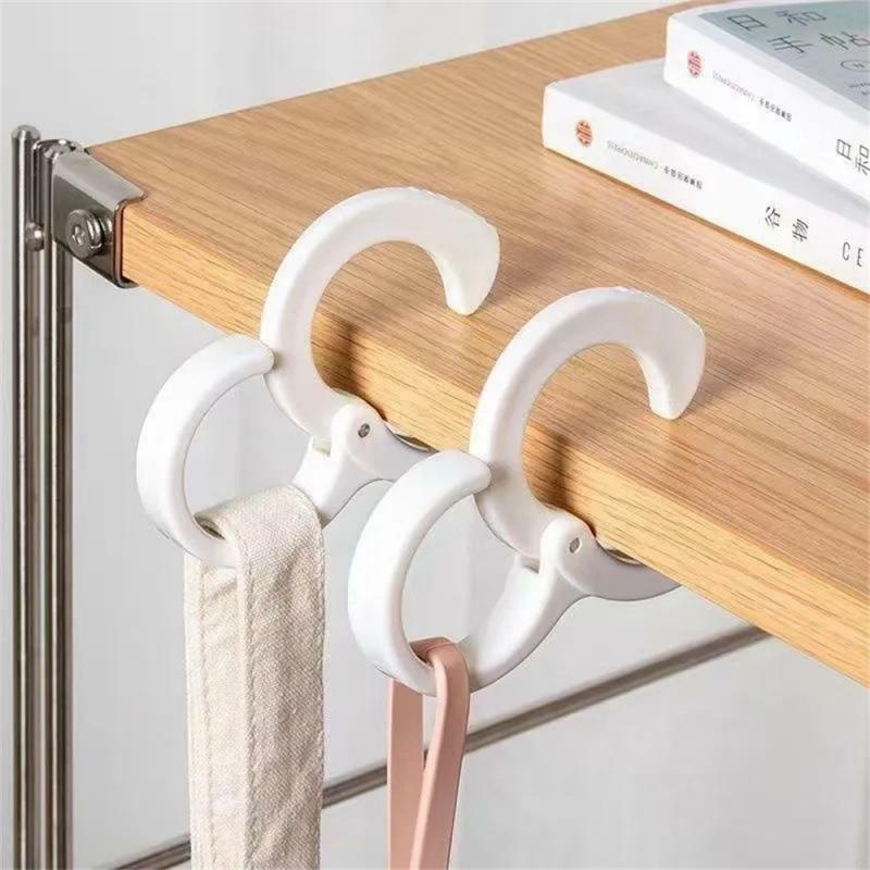 1/2/3PCS Snap Ring Abs Railing Adjustable Multifunctional S Shaped Home Hook Hanger Plastic Punch-free Hanging S-shaped Portable
