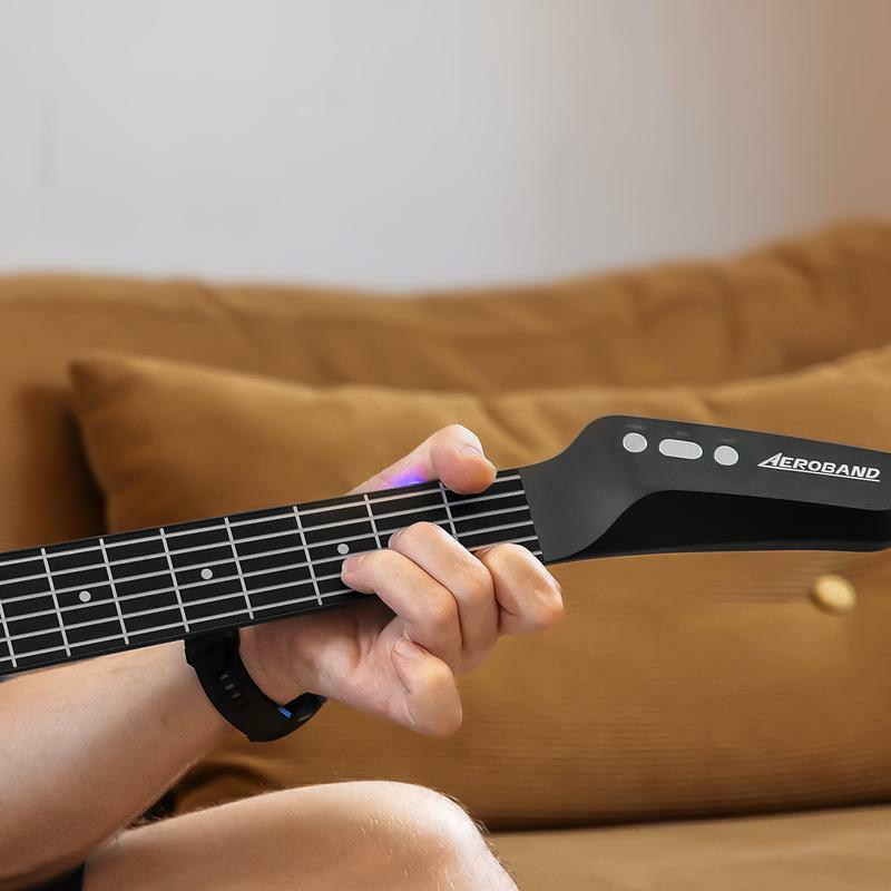 Guitarra e Guitarra AeroBand Painless, Cordas de Silicone Inteligentes, Bluetooth, 8 Sons, Função USB MIDI