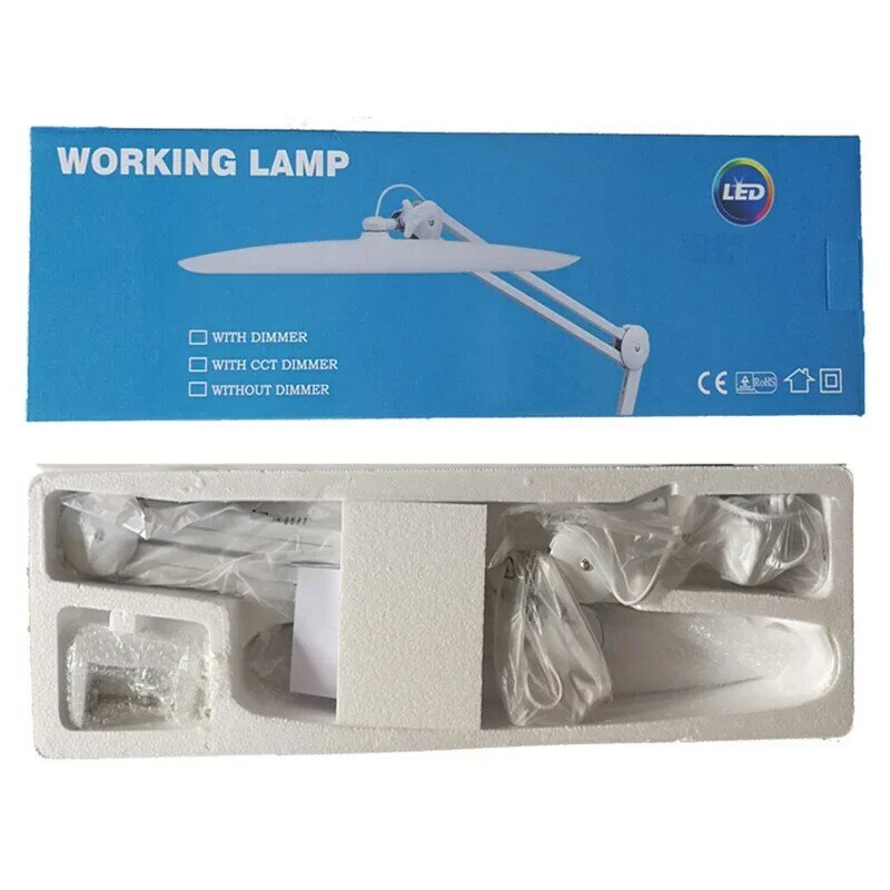 Lampu jepit Led logam 24W profesional, lampu pencahayaan tugas perhiasan lengan dapat disesuaikan hitam/putih