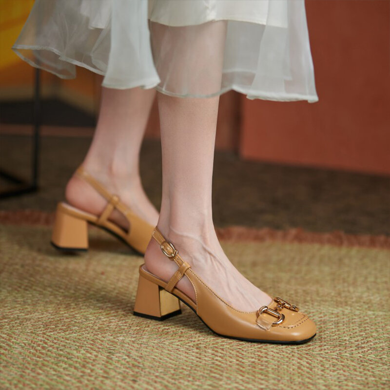 Zapatos vintage versátiles para mujer, tacones Mary Jane gruesos de Color sólido, novedad de verano 2022