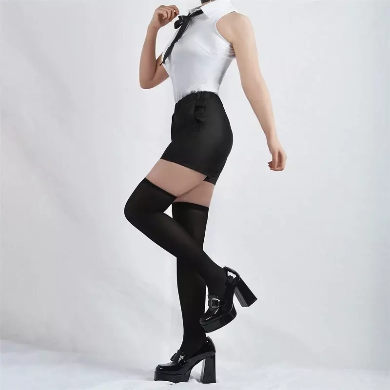 Anime gergaji mesin pria Reze Cosplay gergaji mesin kostum Cosplay Wanita kaus bom pakaian dasi pendek leher Reze Wig pakaian Halloween
