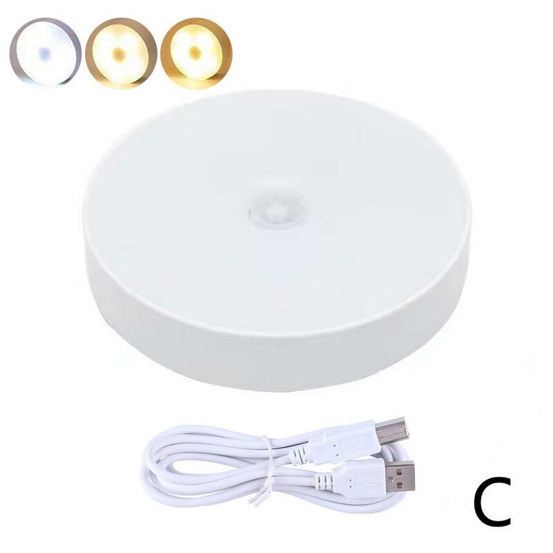 Mini LED Touch Sensor Night Lights USB Rechargeable Portable Bedroom Base Dimming Lamp Night Kitchen Light Wall Round Magne P5S3